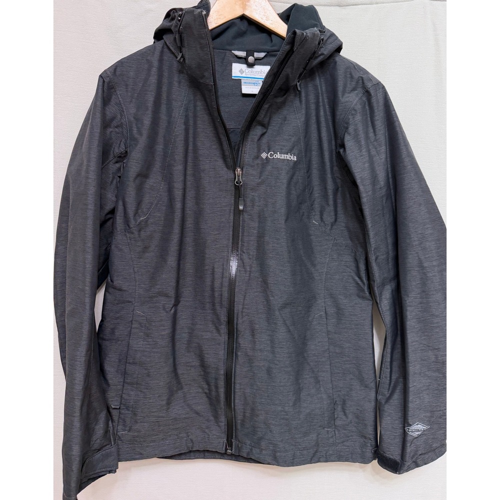 Columbia Omni-Tech Interchange Jacket Large Charcoal Grey Waterproof Ski Rain